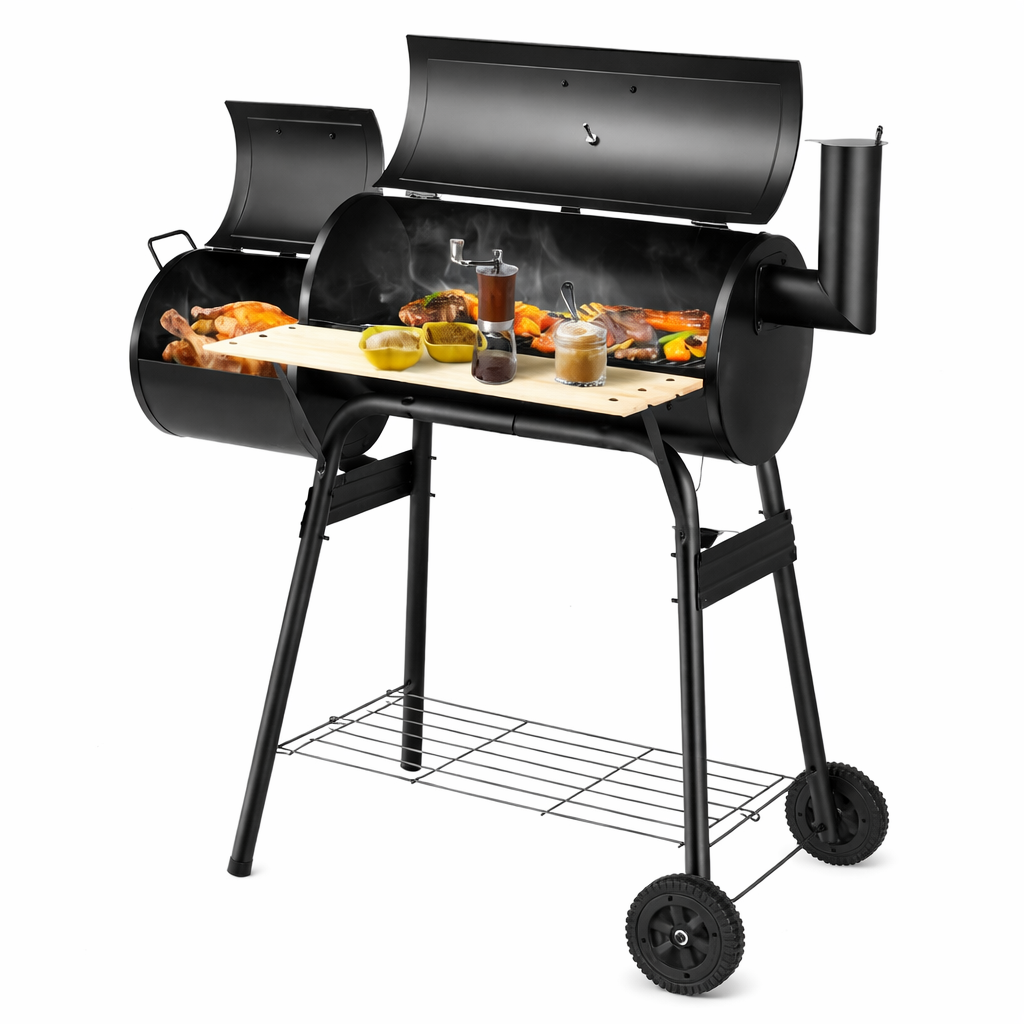 Barbecue à Charbon Portable avec Fumoir