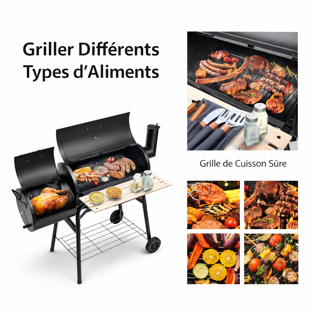 Barbecue à Charbon Portable avec Fumoir