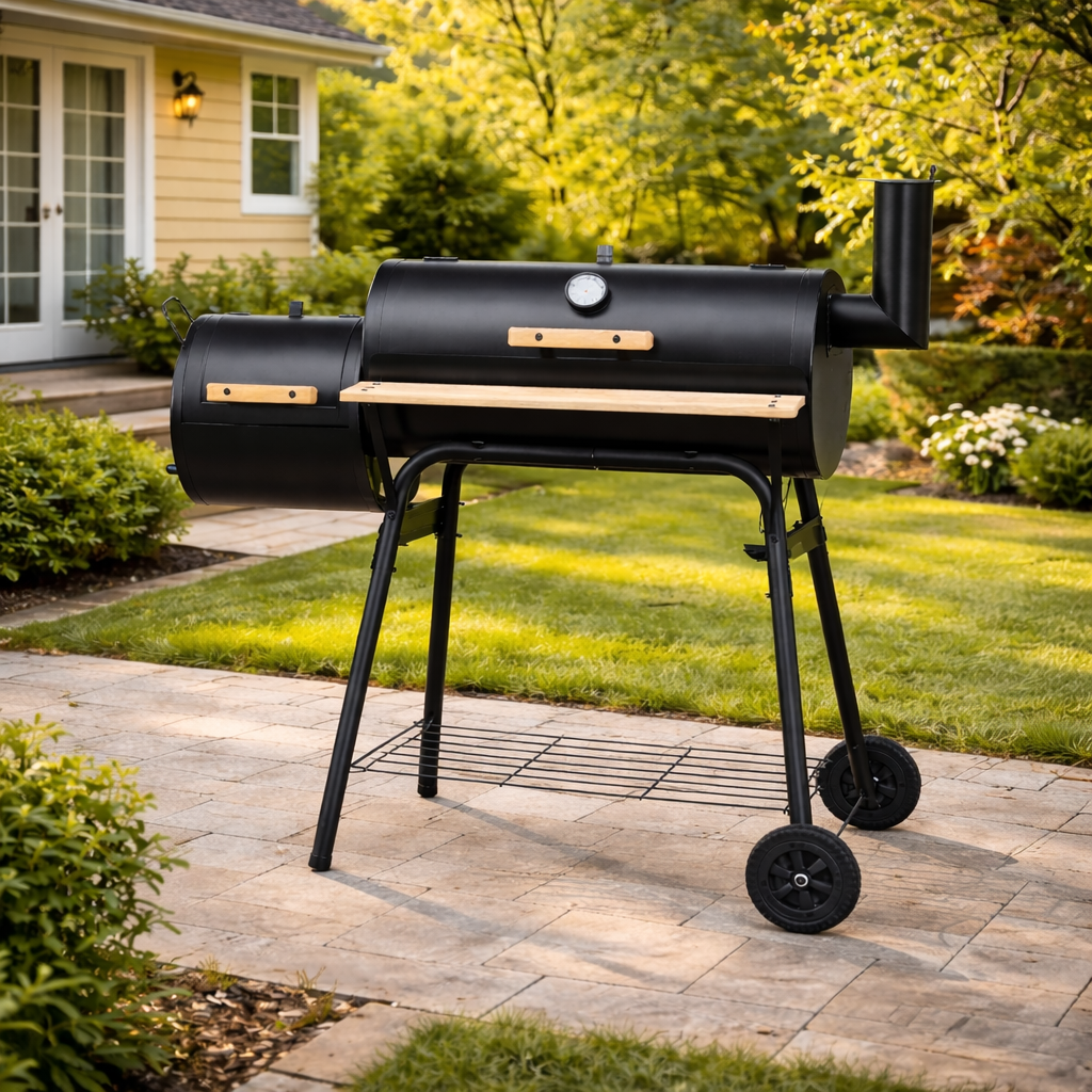 Barbecue à Charbon Portable avec Fumoir